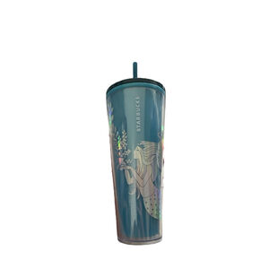 EUC Starbucks Mermaid‎ 24oz tumbler cup Blue